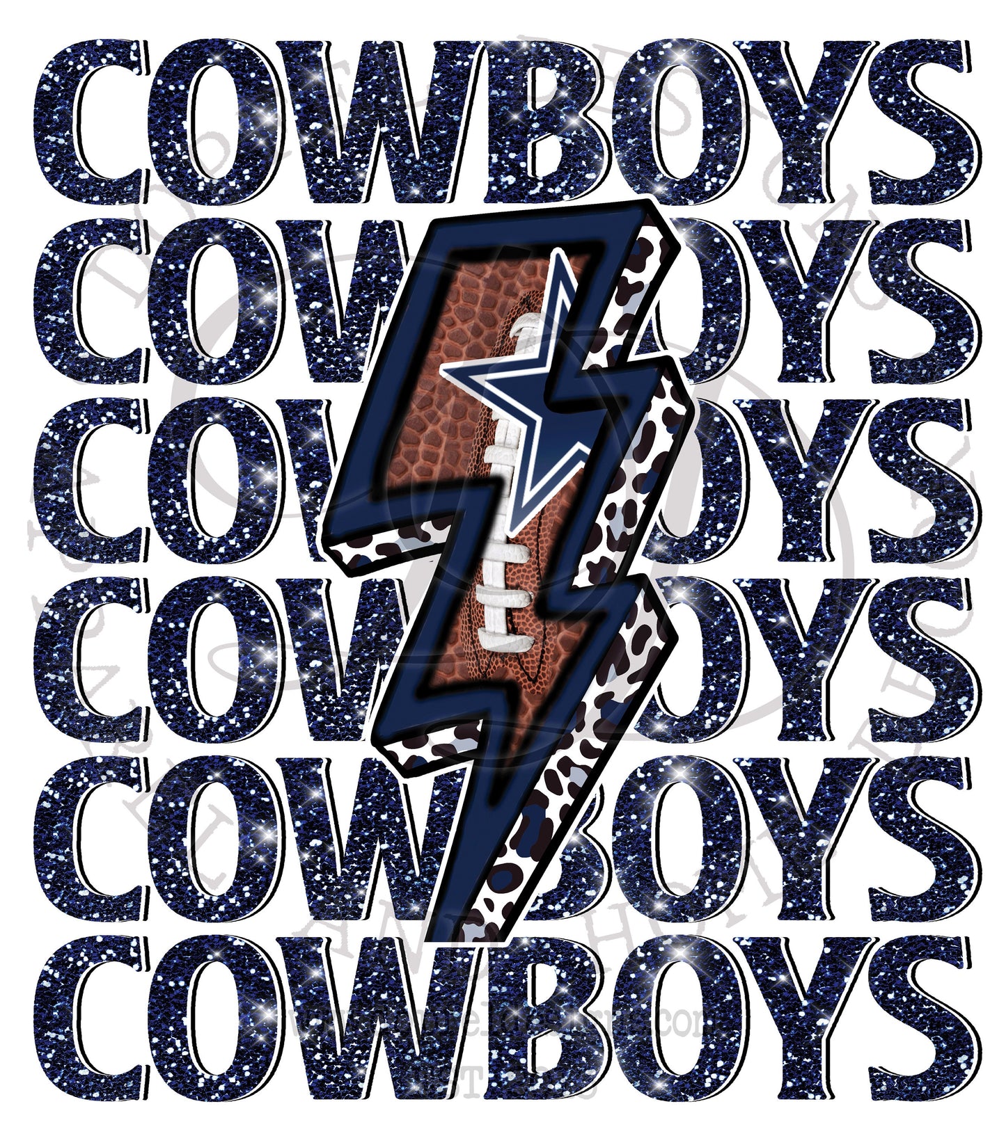 Cowboys Football Repeat Lightning Bolt Digital Download