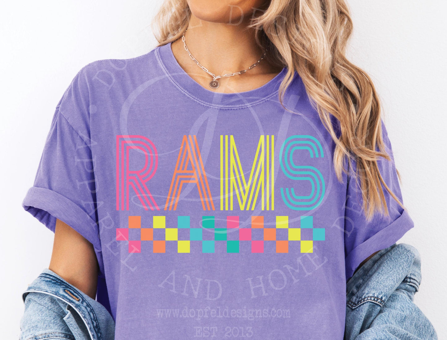 Rams NEON Checkered Digital Download