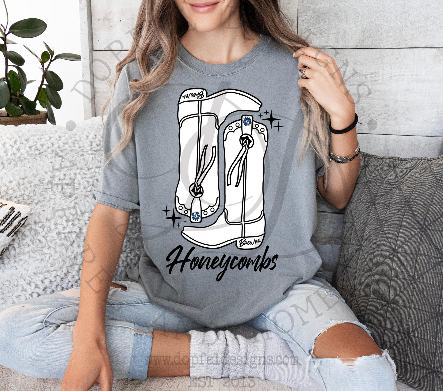 Brewer Bears Honeycombs Preppy Boots Digital Download