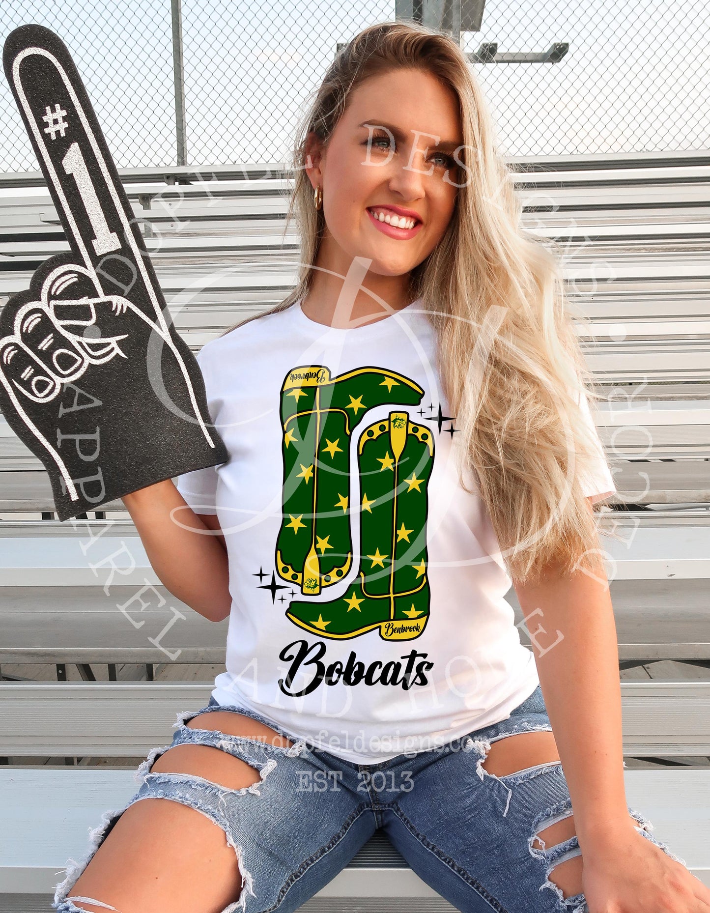 Benbrook Bobcats Preppy Boots Digital Download