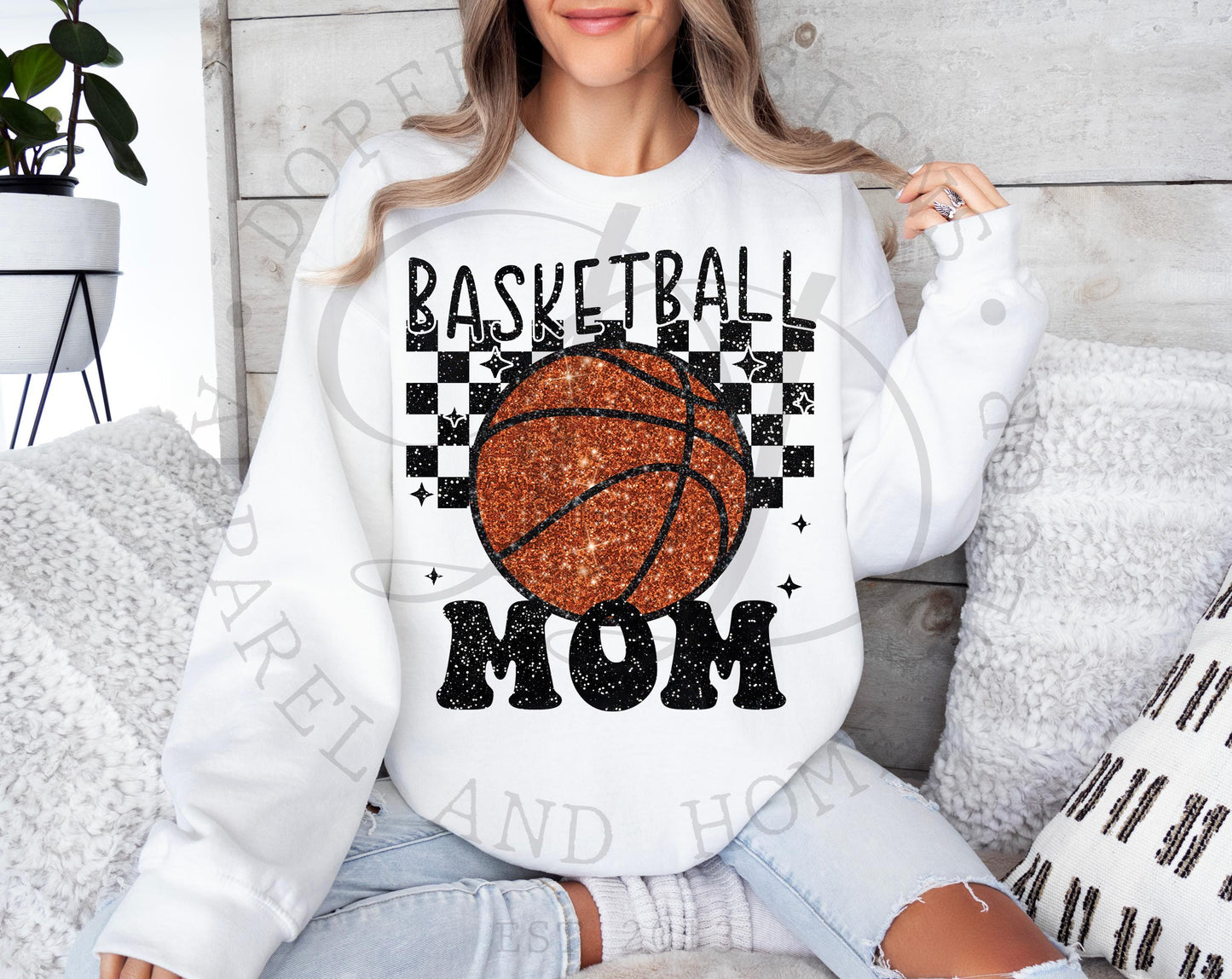 Basketball Mom Faux Sequin Digital Download