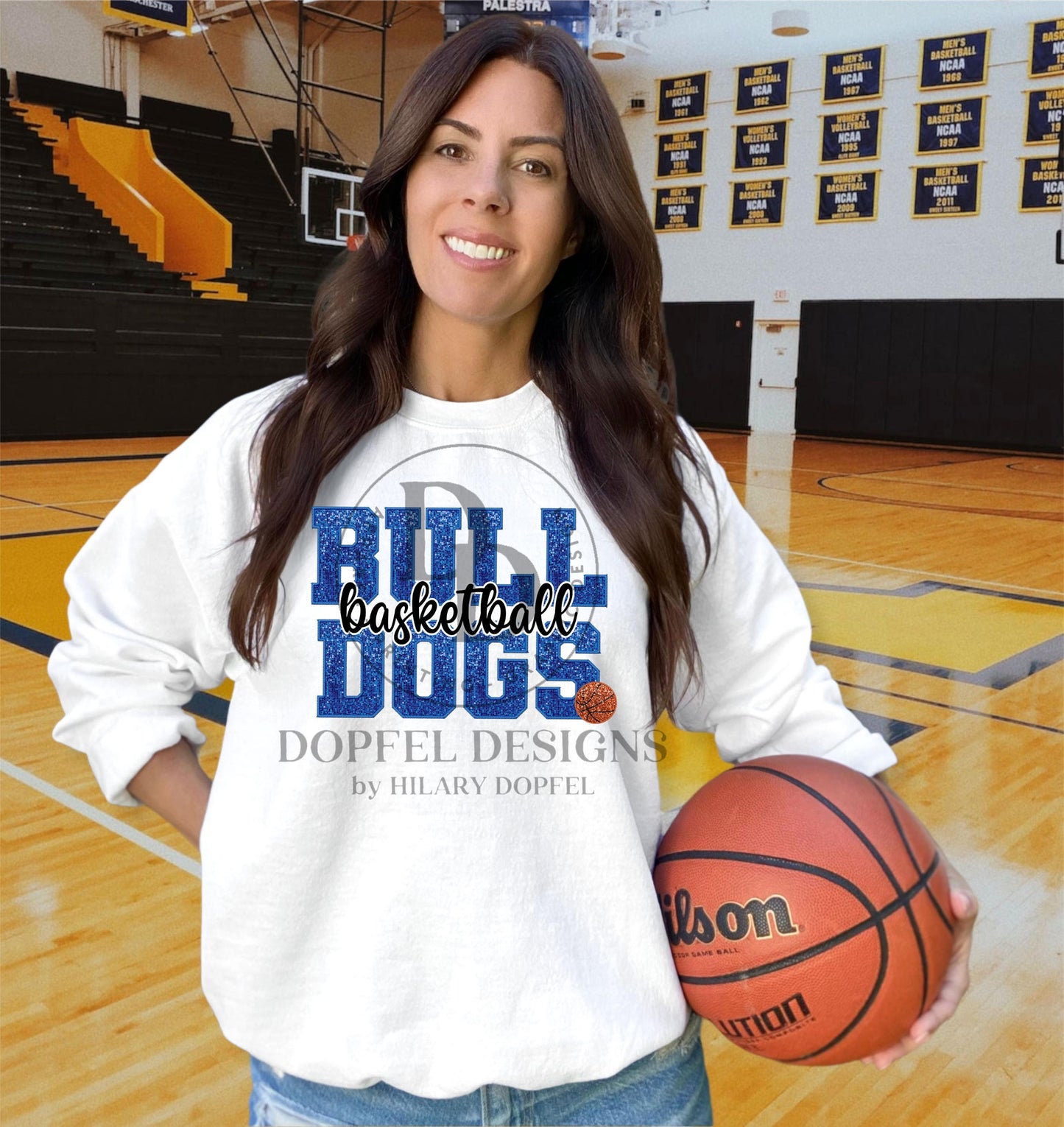 BULLDOGS Basketball Faux Sequin Faux Embroidery Digital Download