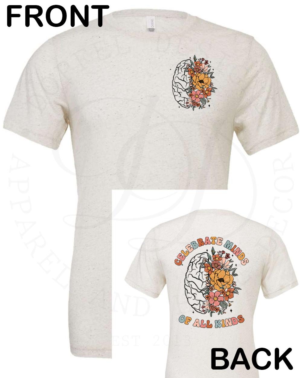 Autism - Celebrate Minds of All Kinds - Floral Brain