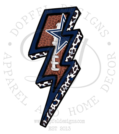 Cowboys Football Lightning Bolt Digital Download