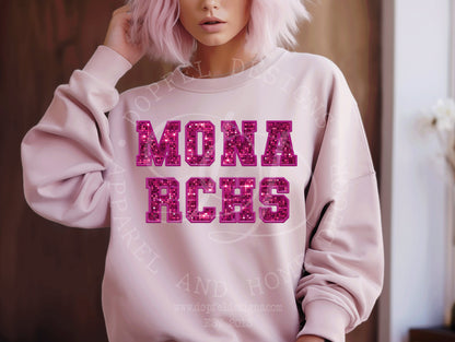 Monarchs Pink Out Faux Sequin Embroidery Digital Download