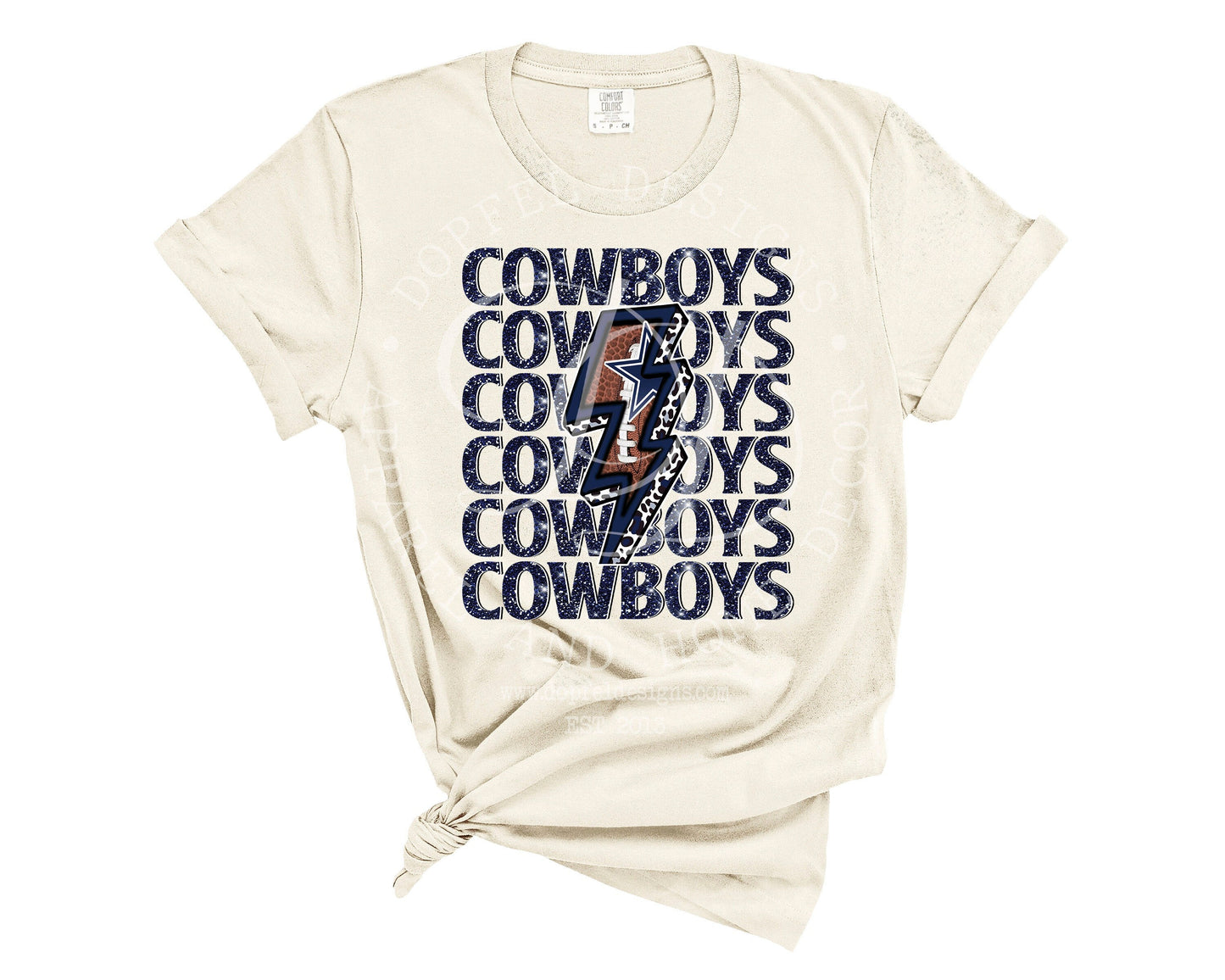 Cowboys Football Repeat Lightning Bolt Digital Download