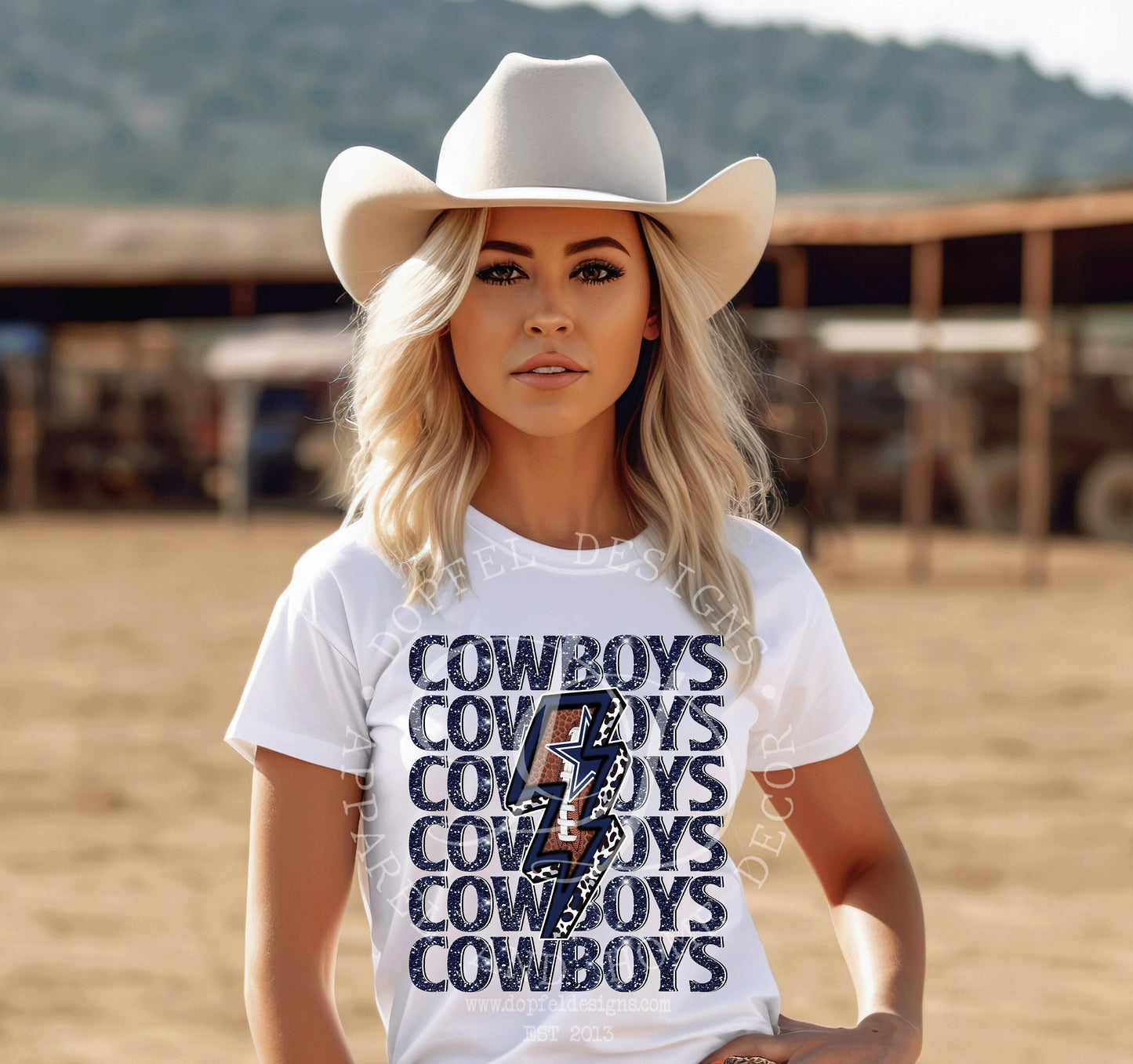 Cowboys Football Repeat Lightning Bolt Digital Download
