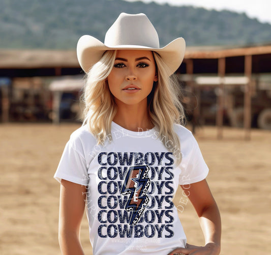 Cowboys Football Repeat Lightning Bolt Digital Download