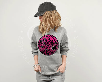 Pink Ombre Leopard Volleyball Digital Download