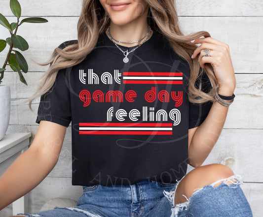 That Game Day Feeling Red & White - Digital Download