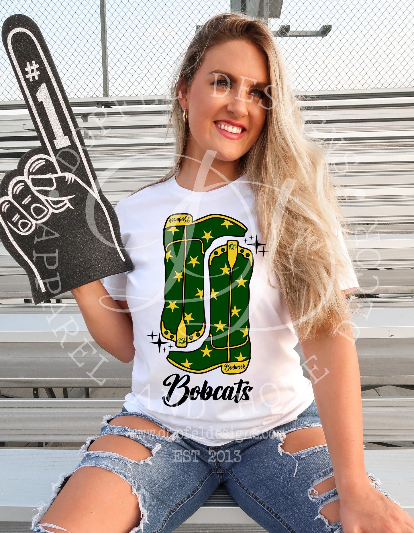 Benbrook Bobcats Preppy Boots Digital Download
