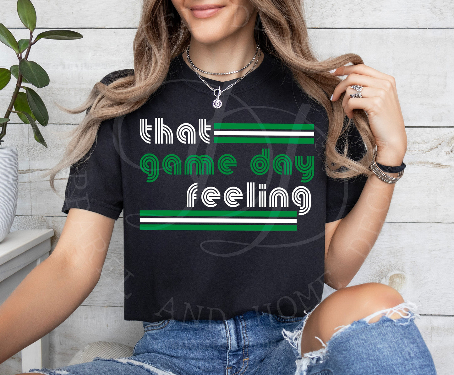 That Game Day Feeling Green & White - Digital Download
