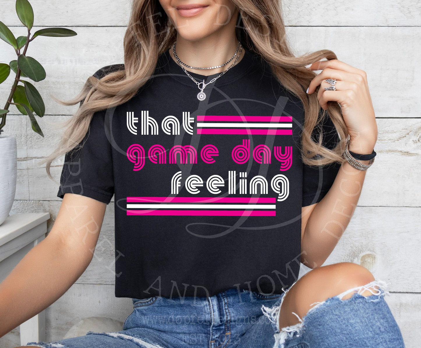 That Game Day Feeling Pink & White - Digital Download
