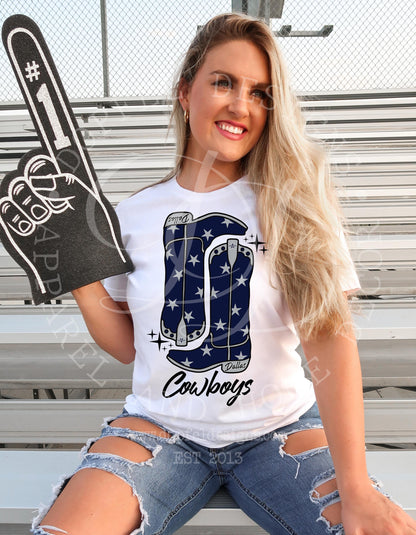 Cowboys Football Preppy Boots Digital Download - Two Files