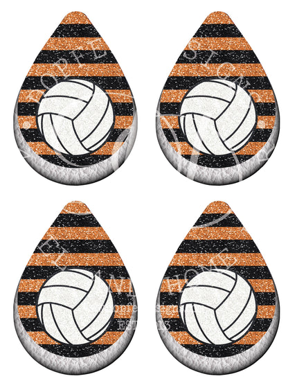 Glitter Volleyball Sublimation Earring PNG Template (Digital Download)