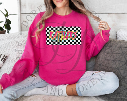 Rattlers Checkered Neon Graffiti Digital Download