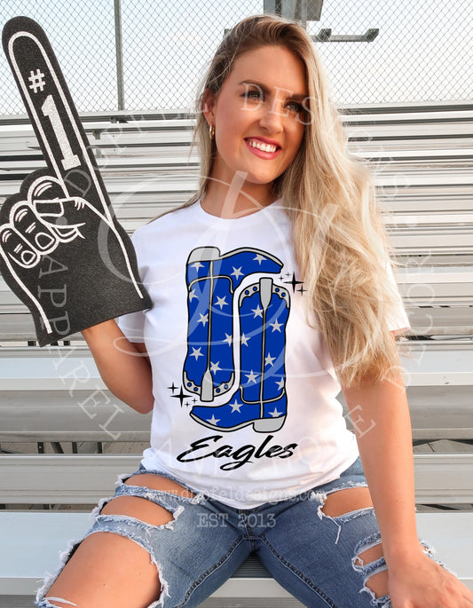 Blue and Silver Eagles Preppy Boots Digital Download