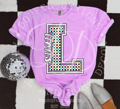 NEON Lions Checkered Digital Download