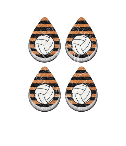 Glitter Volleyball Sublimation Earring PNG Template (Digital Download)