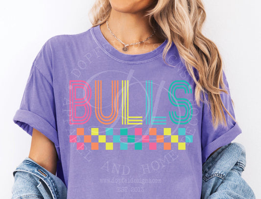 Bulls NEON Checkered Digital Download