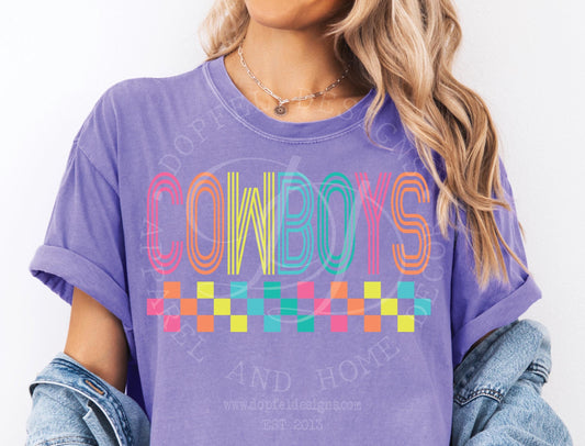 Cowboys NEON Checkered Digital Download