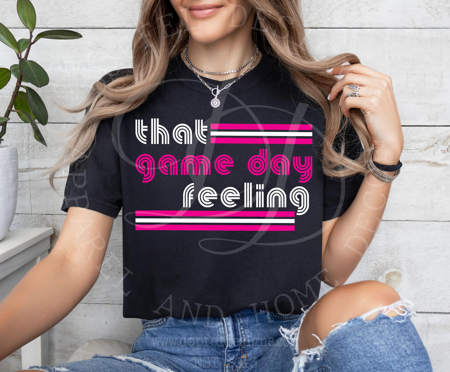 That Game Day Feeling Pink & White - Digital Download