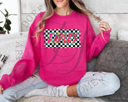 Eagles Checkered Neon Graffiti Digital Download