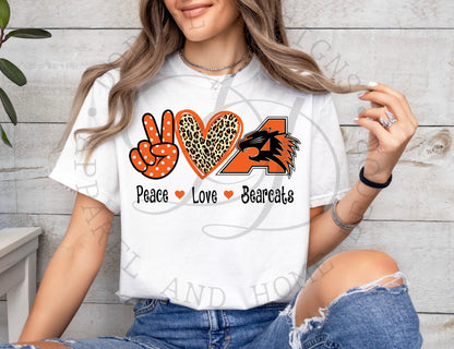 Peace Love Bearcats - Aledo - Digital Download