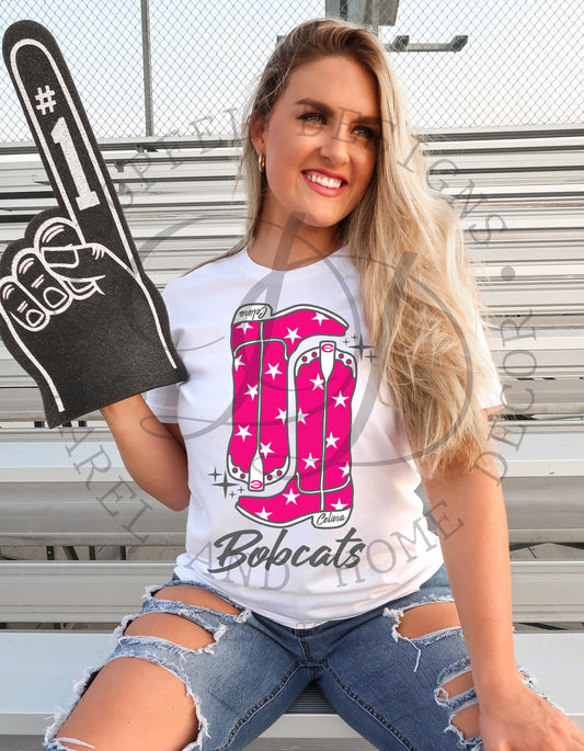 Celina Bobcats Pink Out Preppy Boots Digital Download - 2 Files