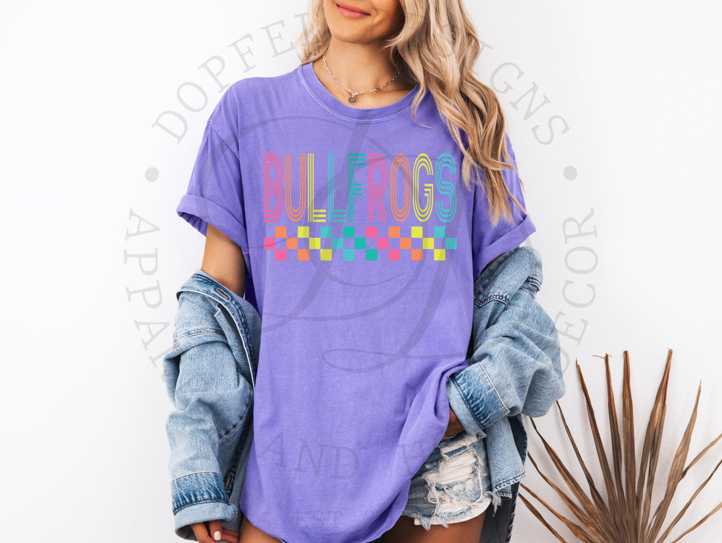 Bullfrogs NEON Checkered Digital Download