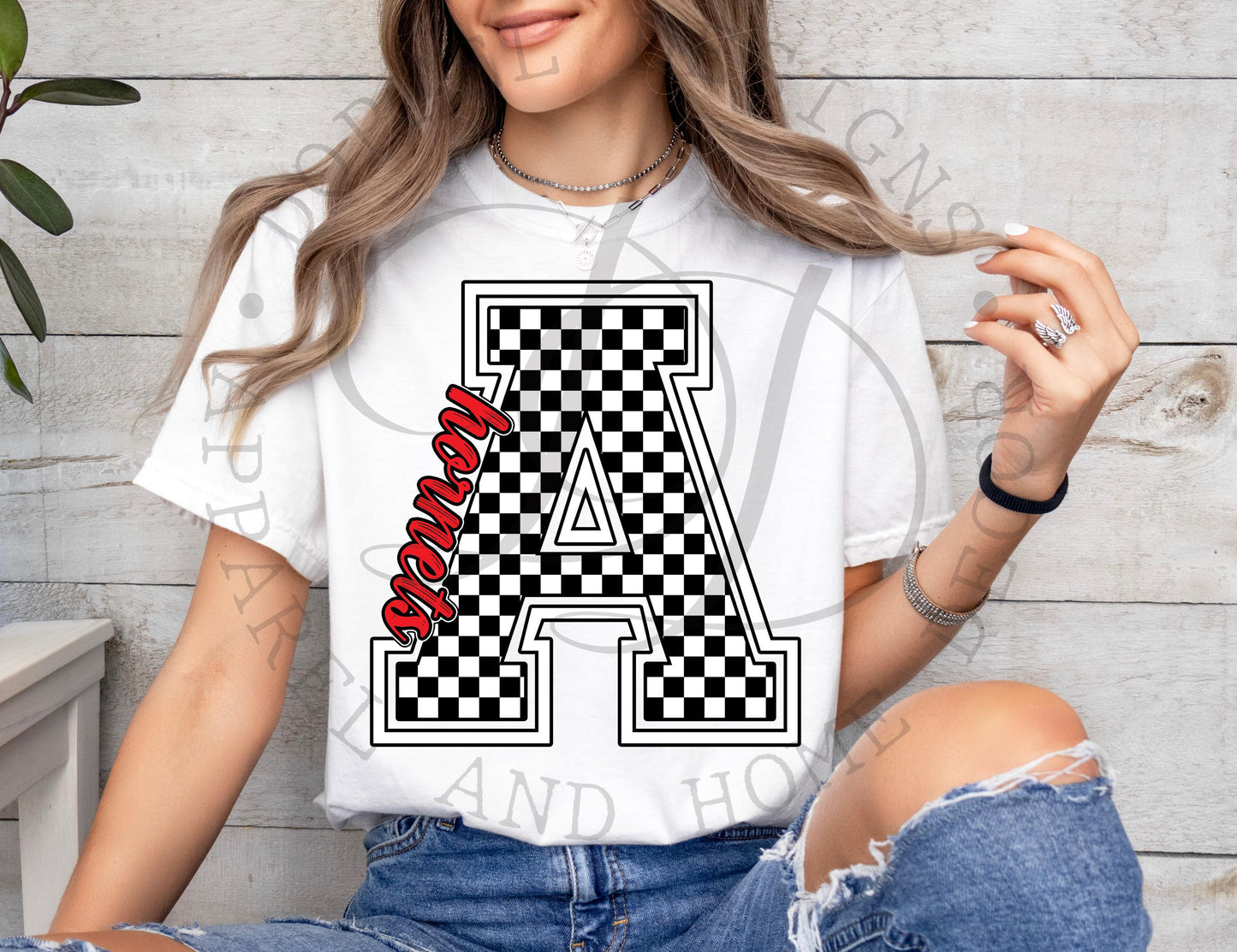 Red Hornets Checkered A Digital Download