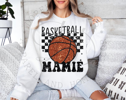 Basketball Mamie Faux Sequin Digital Download