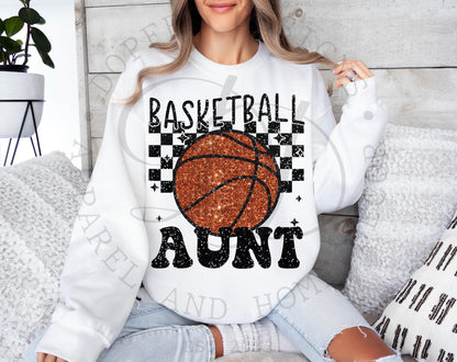 Basketball Aunt Faux Sequin Digital Download