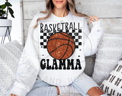 Basketball Glamma Faux Sequin Digital Download