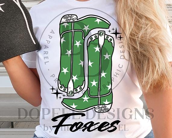 Caddo Mills Foxes Preppy Boots Digital Download