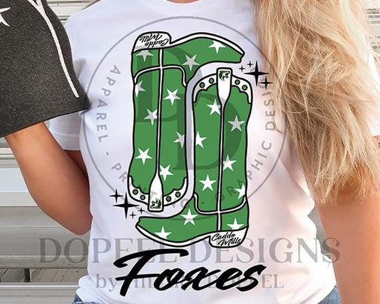 Caddo Mills Foxes Preppy Boots Digital Download