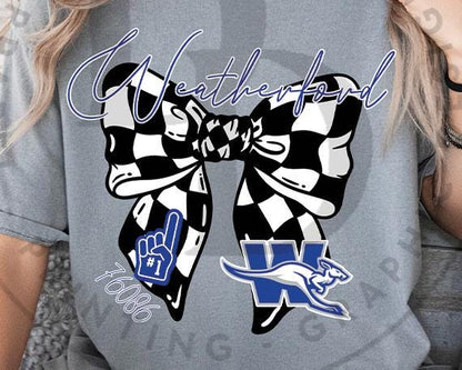 Weatherford Kangaroos Checkered Bow Zip Code Digital Download