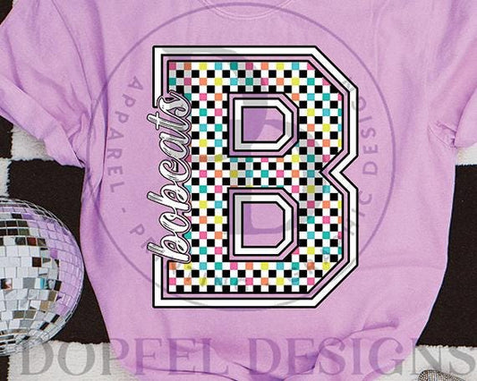 NEON Bobcats Checkered Digital Download