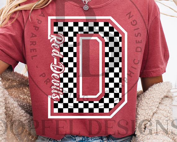 Red Devils Checkered Digital Download