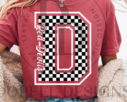 Red Devils Checkered Digital Download