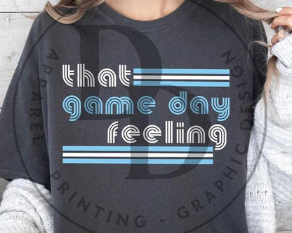 That Game Day Feeling Light Blue & White - Digital Download