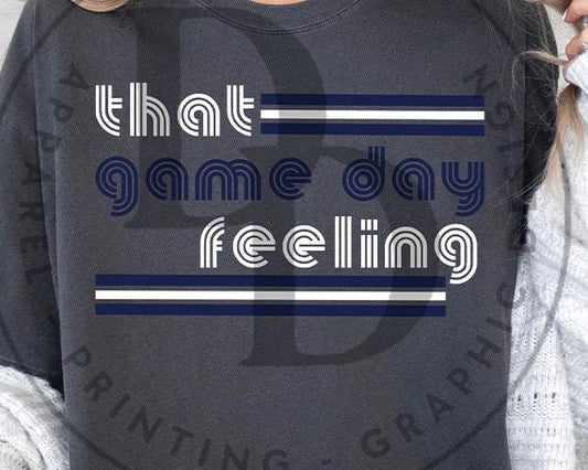 That Game Day Feeling Navy Blue & White - Digital Download
