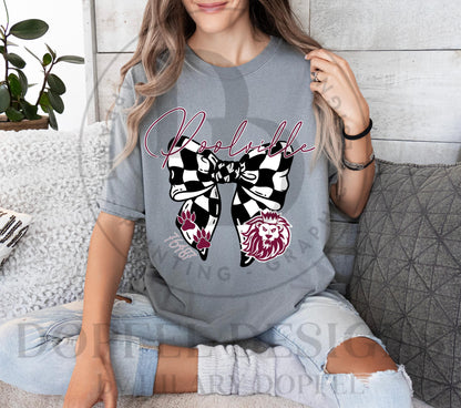 Poolville Monarchs Checkered Bow Zip Code Digital Download