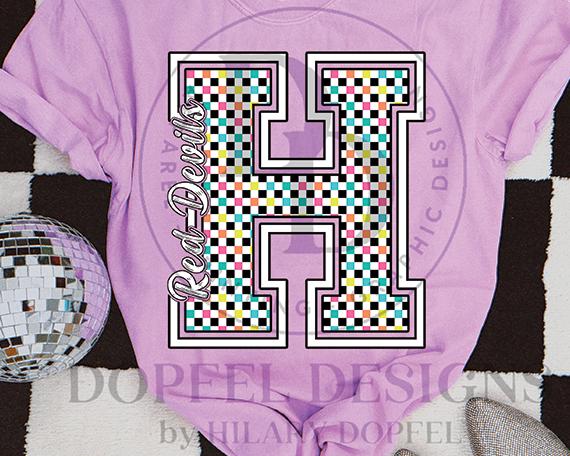 NEON H Red Devils Checkered Digital Download