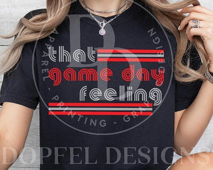 That Game Day Feeling Red & Grey - Digital Download