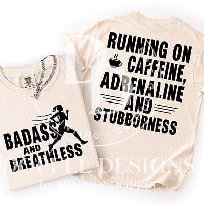 Badass Breathless Marathon Runner PNG - Caffeine Design (4 Digital Downloads)