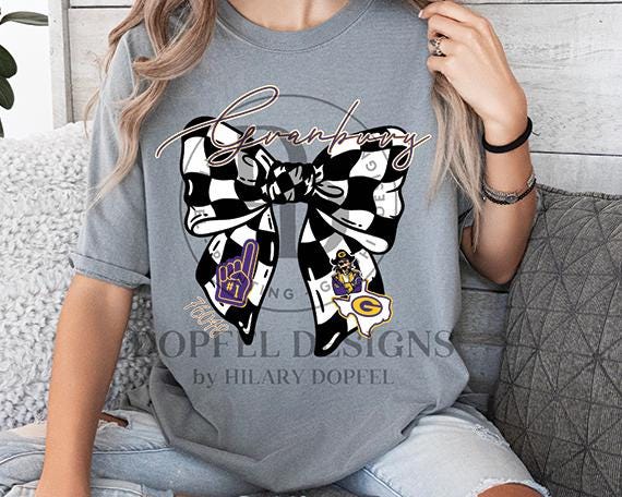 Granbury Pirates Checkered Bow TWO Zip Codes - TWO Digital Downloads