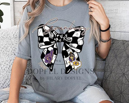 Granbury Pirates Checkered Bow TWO Zip Codes - TWO Digital Downloads