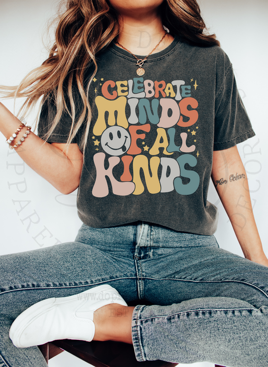 Retro Celebrate Minds of All Kinds - Comfort Colors